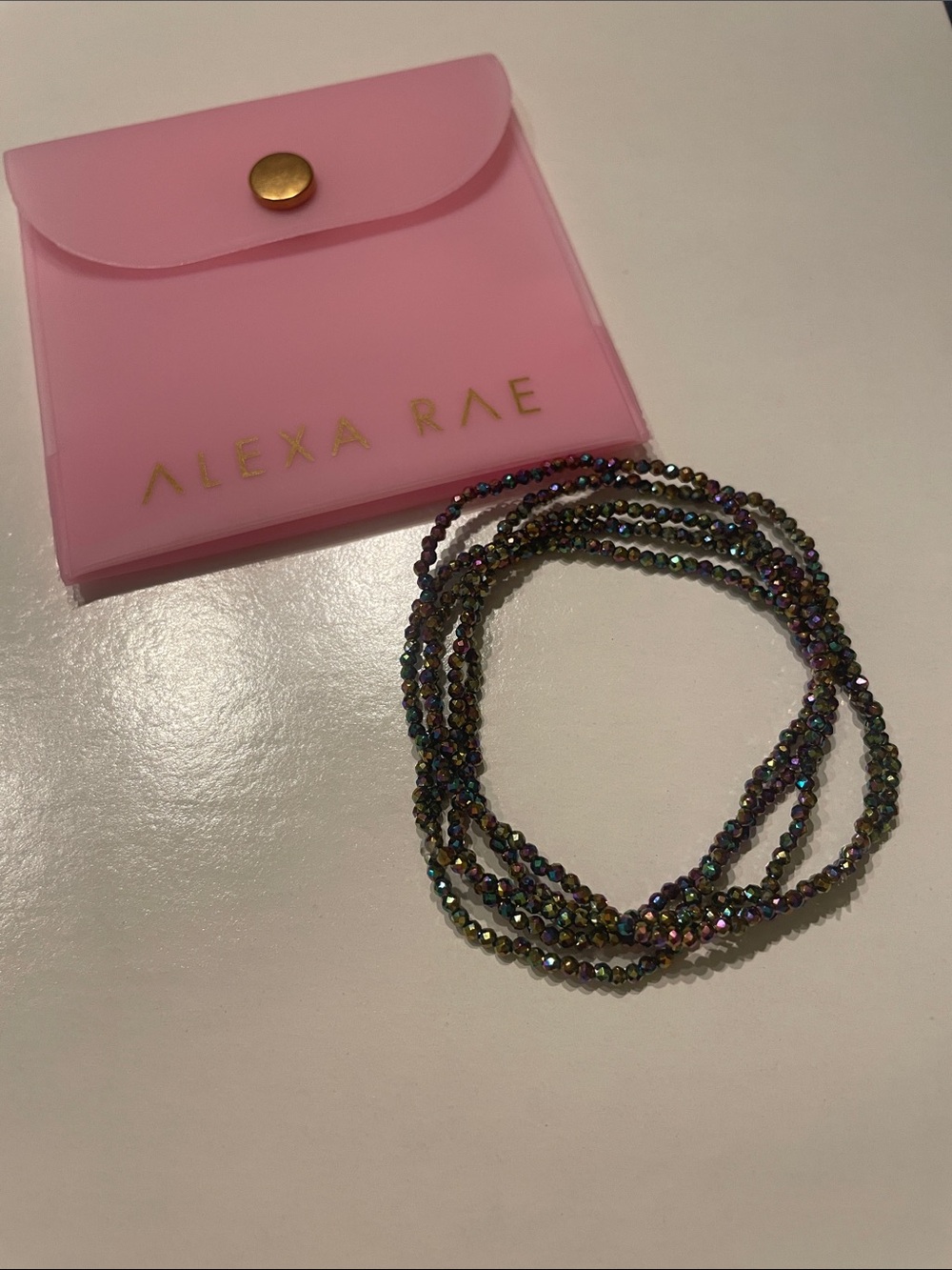 New in Pouch By Alexa Rae Mia 5 Bracelet Set in Mystic Beads